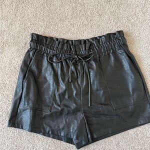 Elegant High Waist Black Women's Shorts